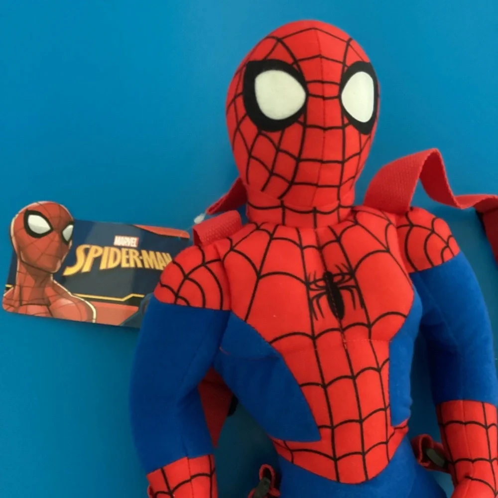 NWT Spider-Man Character Marvel Plush Backpack Toys Red and Blue